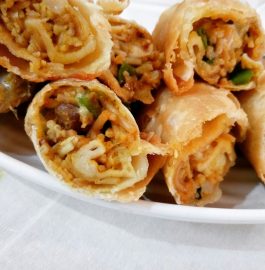 Leftover Seviyan (Noodles) Vegetables Spring Rolls Recipe