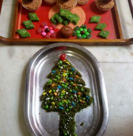 Xmas Tree Muffins with Dry Fruits Dates Recipe