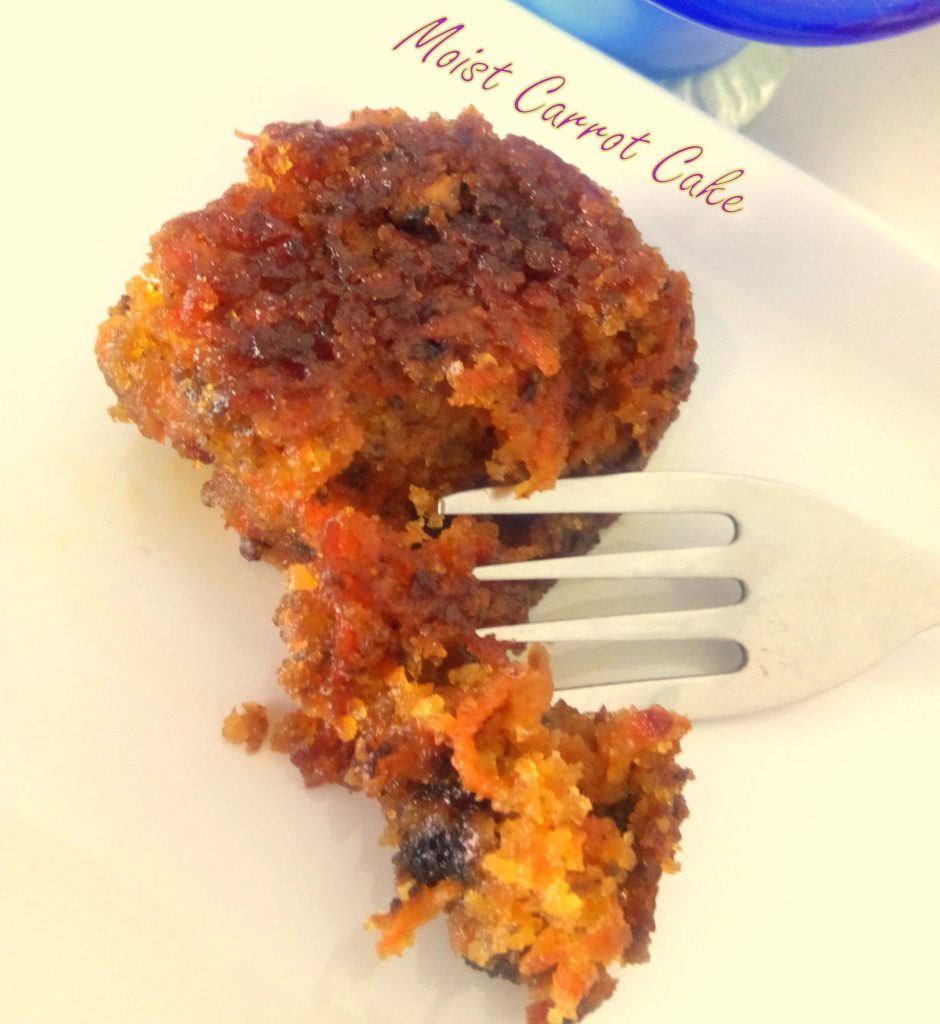 Egg-less/Butter-free Moist Carrot Cake using Wheat Flour Recipe