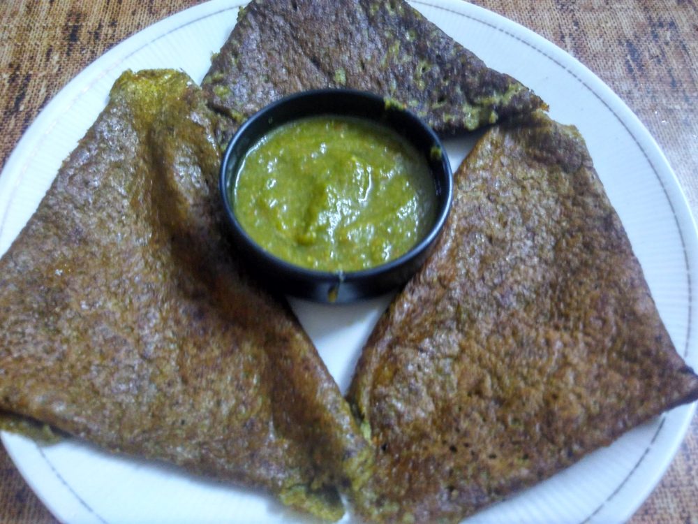 Green Spinach Dosa Recipe