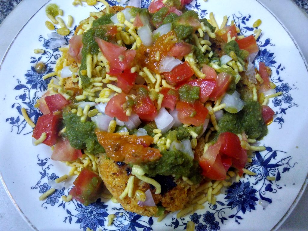 Aalu Poha Tikki Chaat Recipe