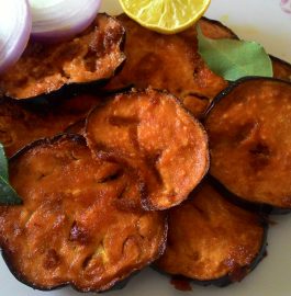 Baigan Bhaja or Fried Eggplant Curry Recipe