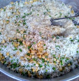 Apple Pineapple Matar ka Shahi Pulao Recipe