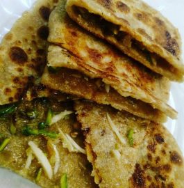 Jaggery Drynut Stuffed Paratha - Yummy Bite