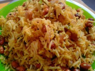 Onion Peanut Rice Recipe