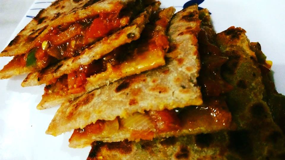 Leftover Pizza Paratha Recipe