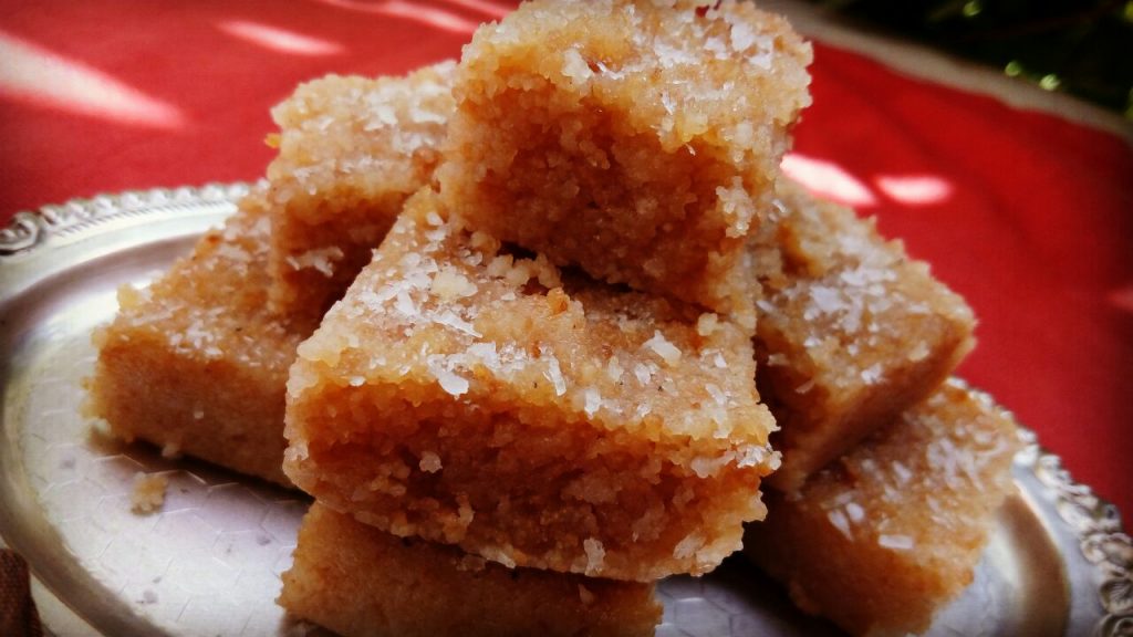 Suji Coconut Burfi Recipe