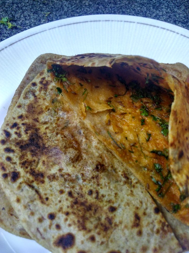 Green Coriander/Dhania Paratha Recipe