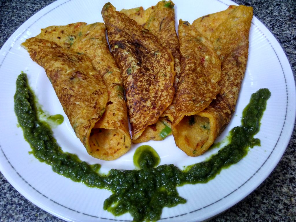 Sooji Besan Vegetable Pancakes Recipe