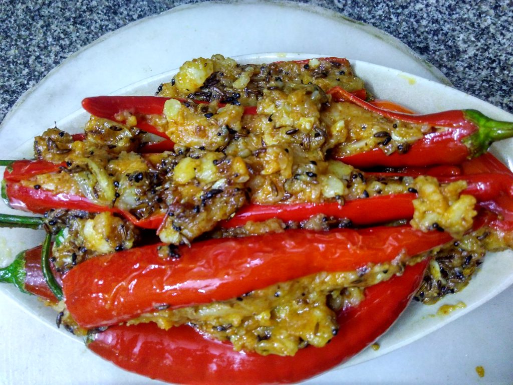 Stuffed Spicy Red Chilies Recipe