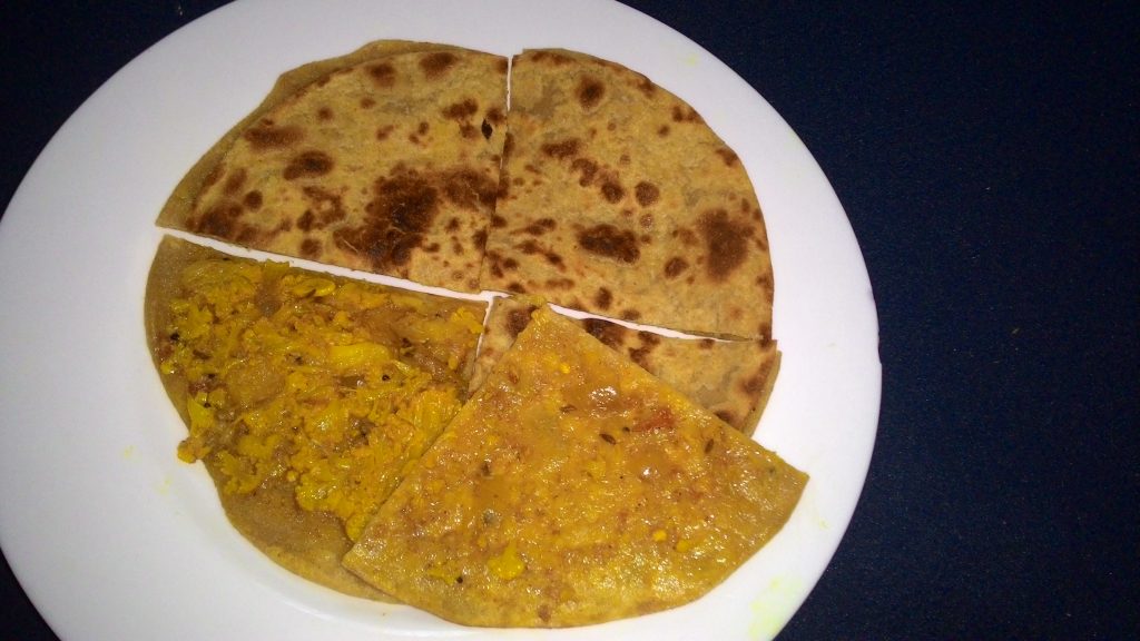 Leftover Dry Curry Stuffed Paratha Recipe