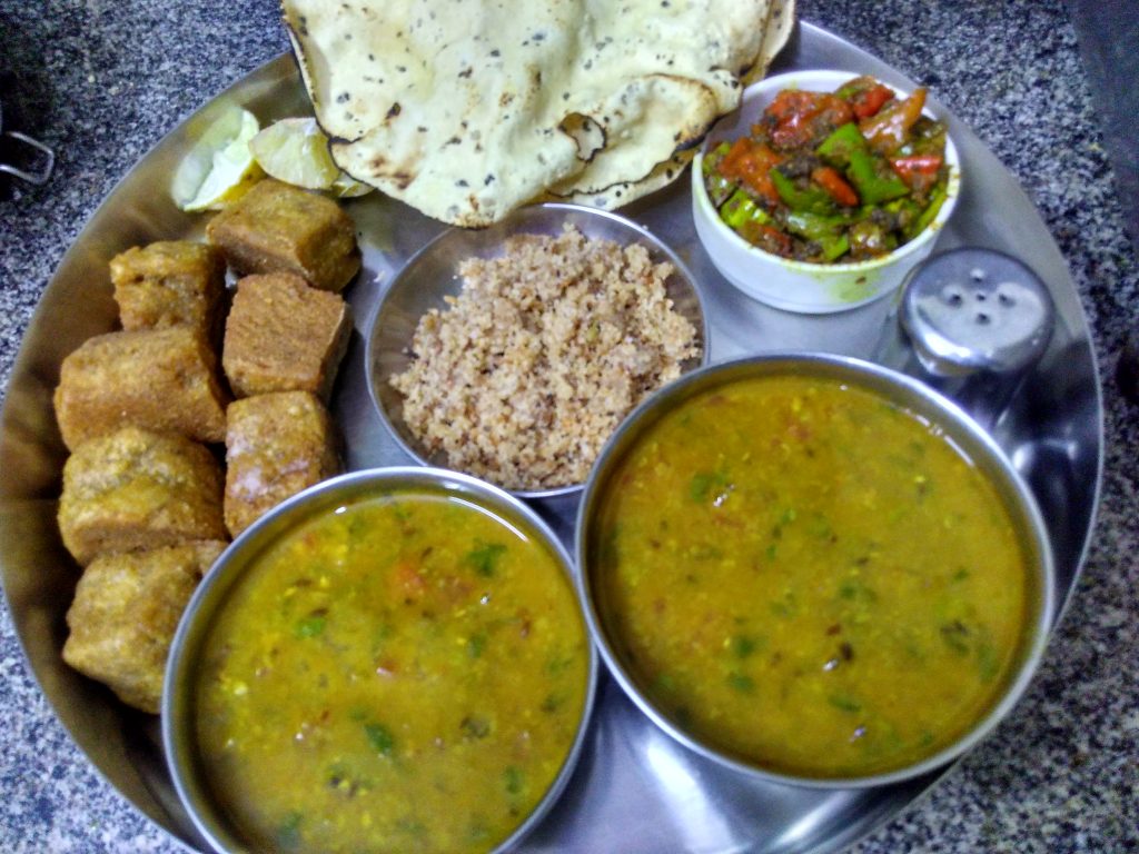 Daal, Baafla Baati, Choorma With Mirchi Ka Koota Recipe