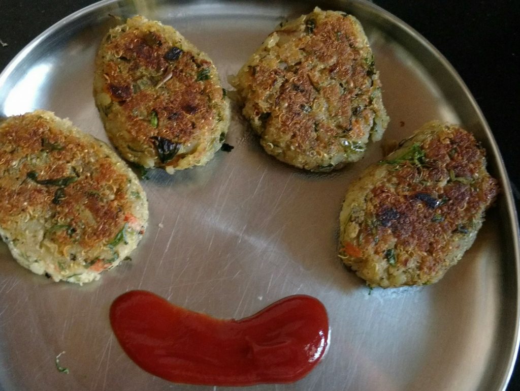 Cutlets from leftover Quinoa Salad Recipe