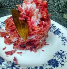 Beetroot Layered Jeera Rice Recipe