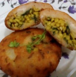 Moong Stuffed Bread Tikki Recipe