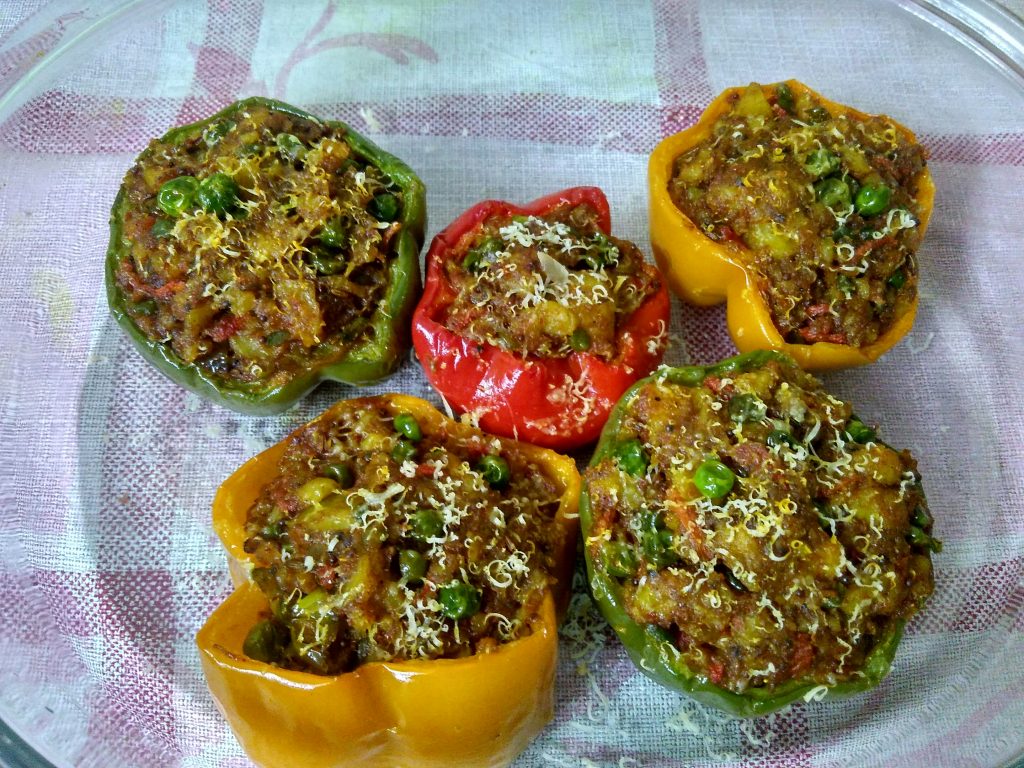 TriColored Stuffed Capsicum Recipe