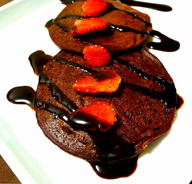 Eggless Chocolate Pancakes Recipe