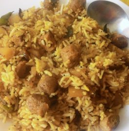 soya chunks fried rice