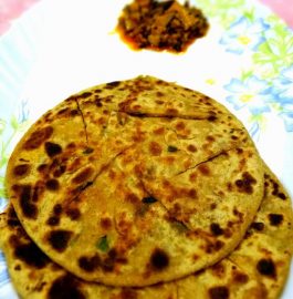 Green Onion methi paratha