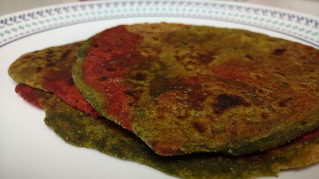 Beetroot and Spinach Parathas - Healthy Bite