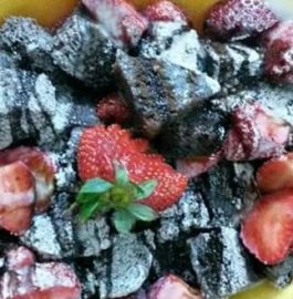 Chocolate Cake Strawberry Salad - Kids Favorite!