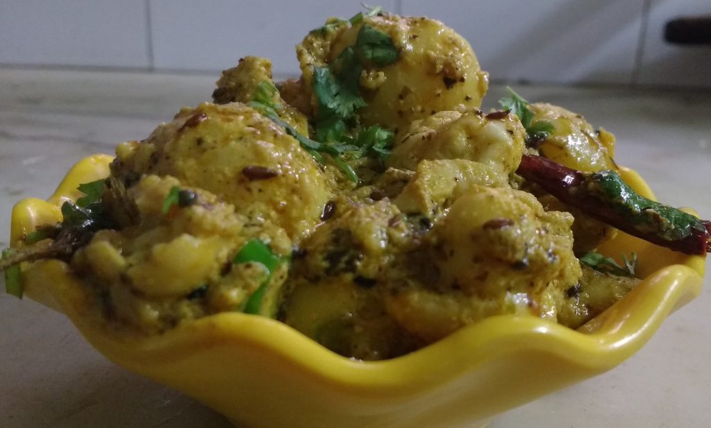 Makhana Baby Potatoes - Healthy Curry