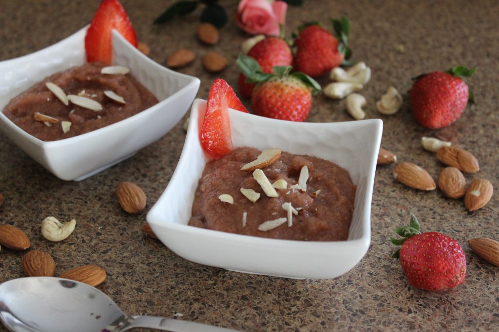 Strawberry and Sooji Halwa