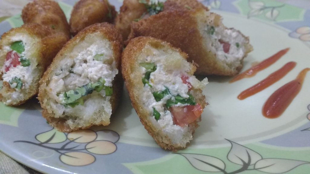 Hung Curd Bread Rolls - Tasty Snack