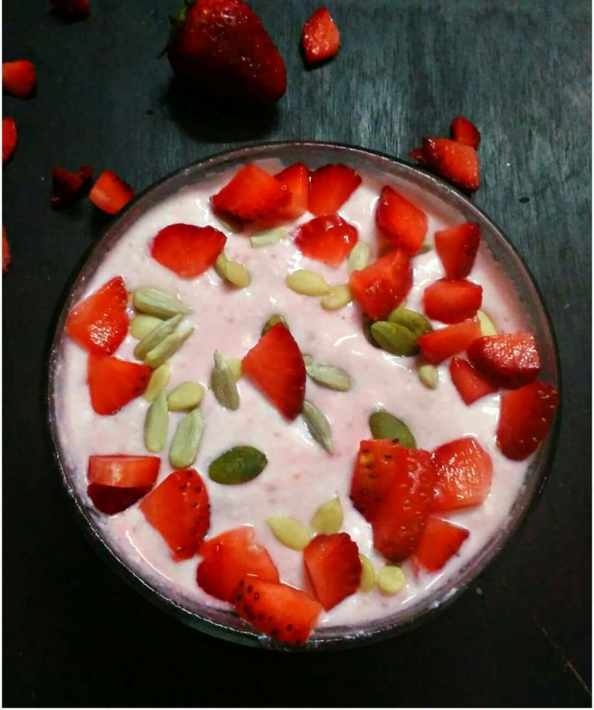 Strawberry Shrikhand - Delicious Sweet Dish