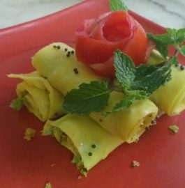 Khandavi In Microwave With a Twist - Yummy