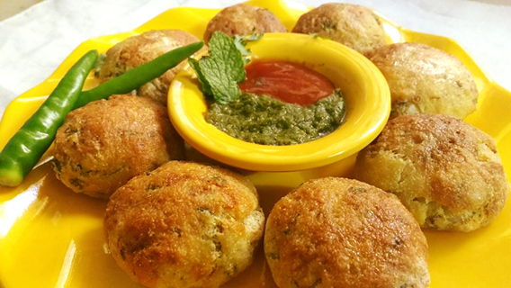 Stuffed Baked Rava Cutlets