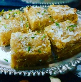 Besan Coconut Barfi Recipe