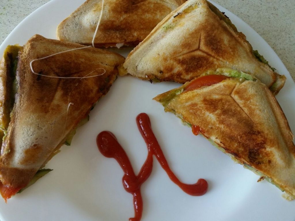 Veg Cheese Toast Sandwich - Quick Snack