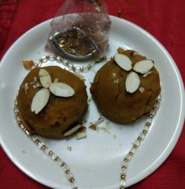 Rice Flour Besan Mango Halwa - Tasty Dessert