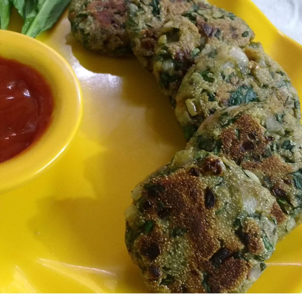 Spinach Onion Cutlets - Yummy Snack