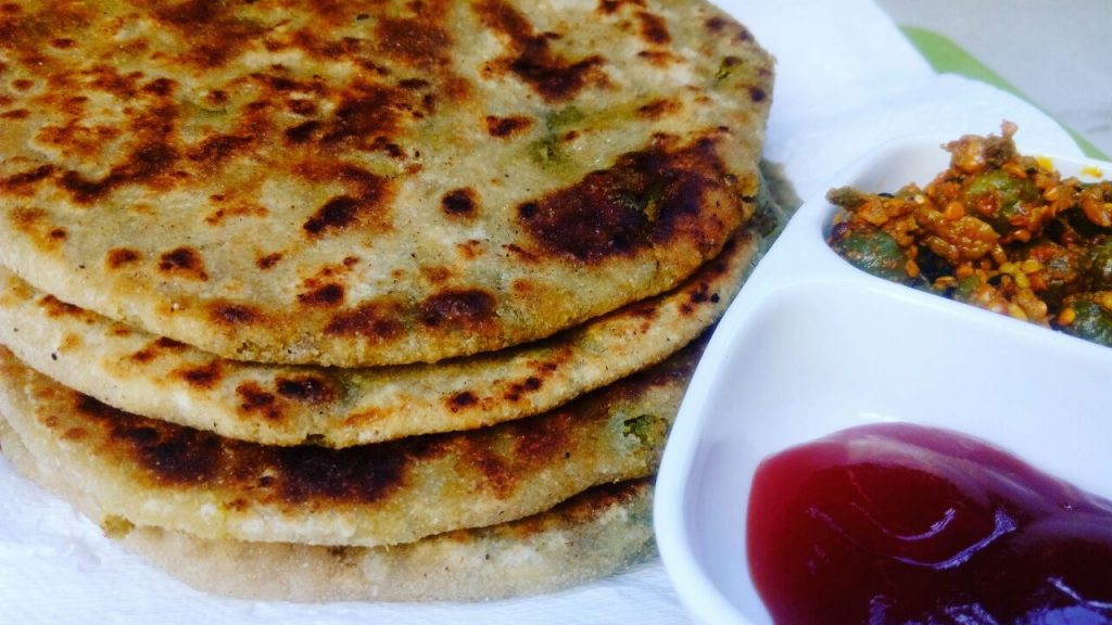 Green Chickpeas/ Choliya Paratha Recipe