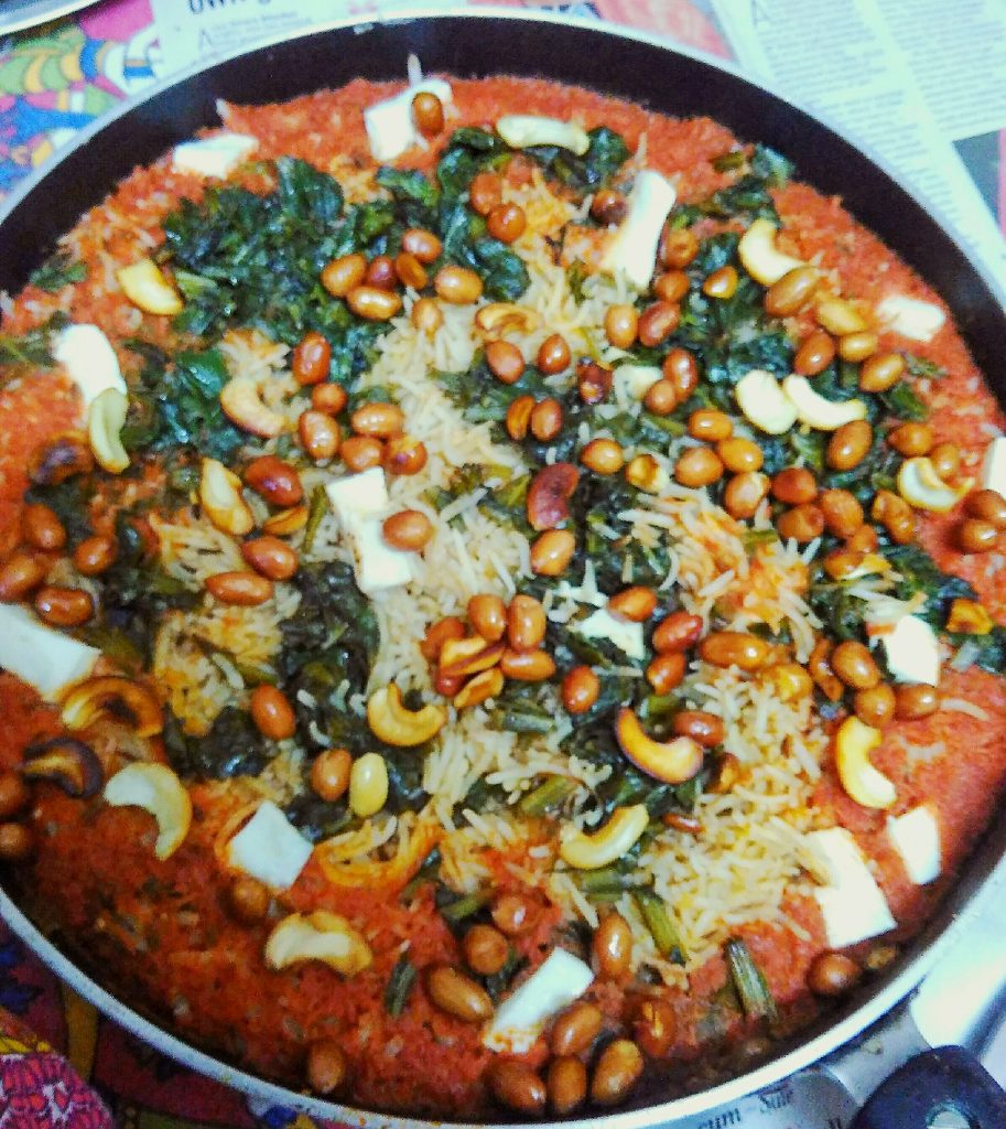 Tomato Spinach Pulav Recipe