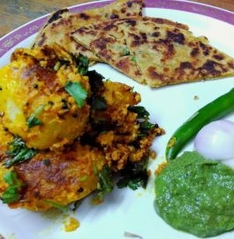 Dahiwale Aloo With Besan Parantha Recipe