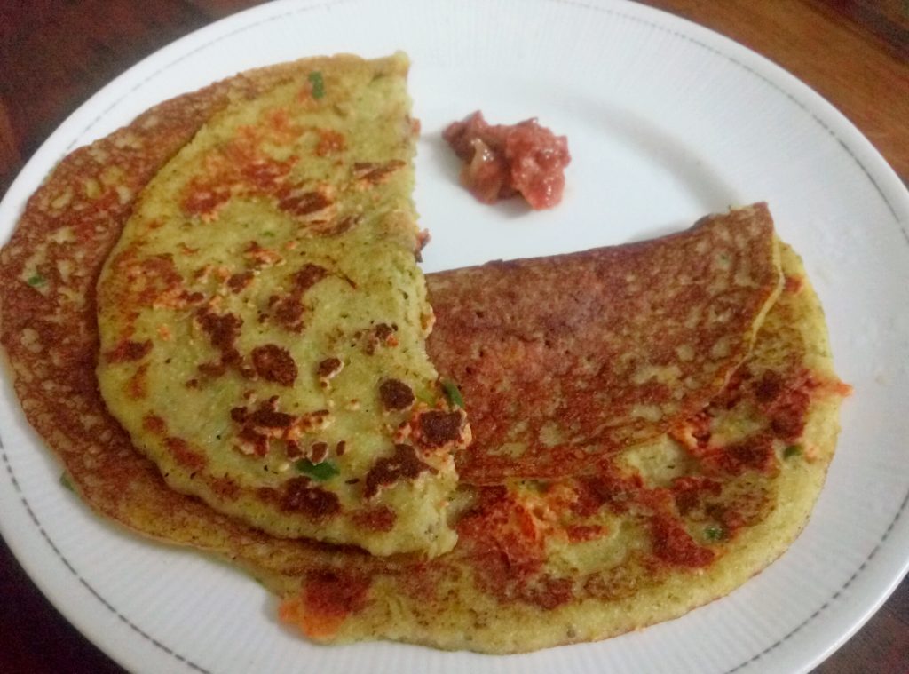 Moong Dal Uttapam With Paneer Topping Recipe