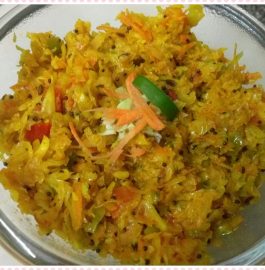 Grated Cabbage And Carrot Sabzi Recipe