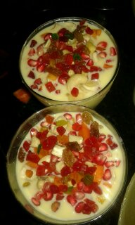 Mixed Fruits And Dry Fruits Custard Recipe