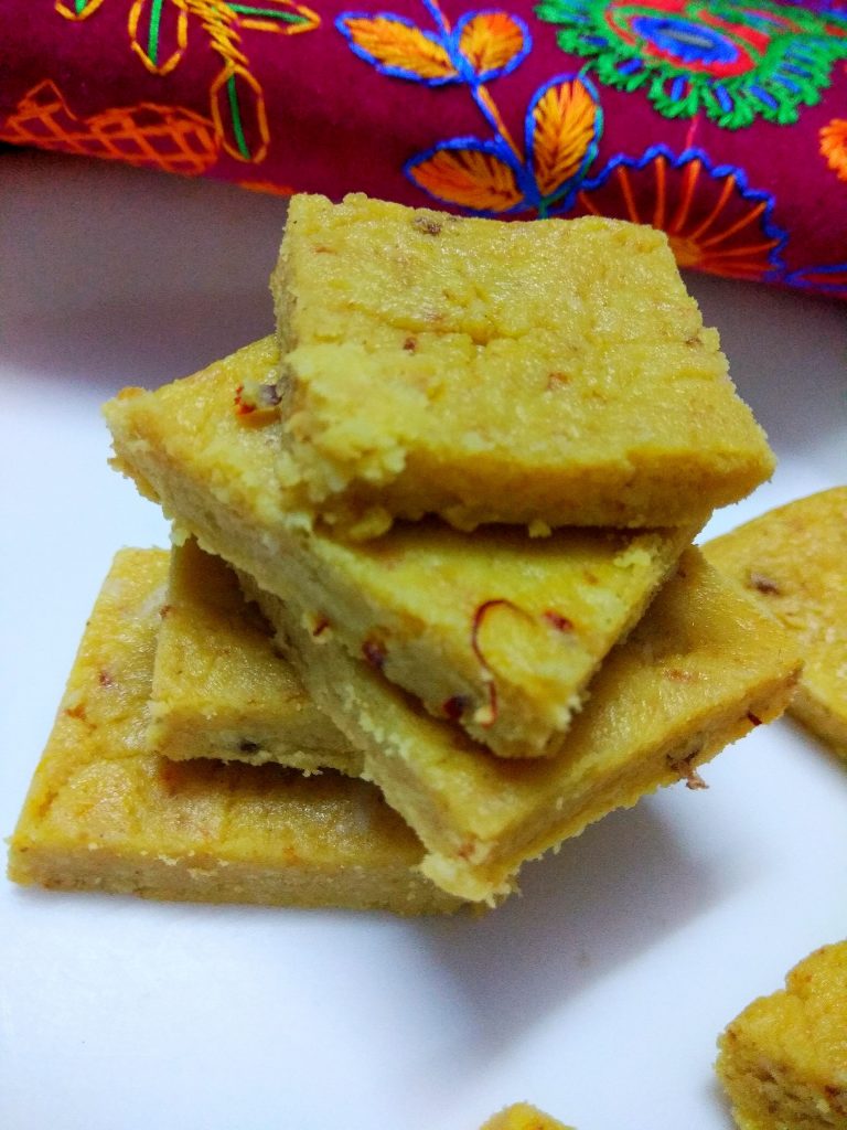 Instant Kesariya Kalakand Recipe