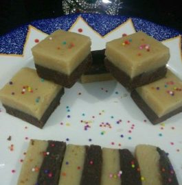 Two Layered Chocolate Barfi Recipe