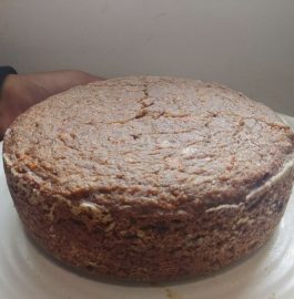 Whole Wheat Eggless Carrot Cake In Pressure Cooker