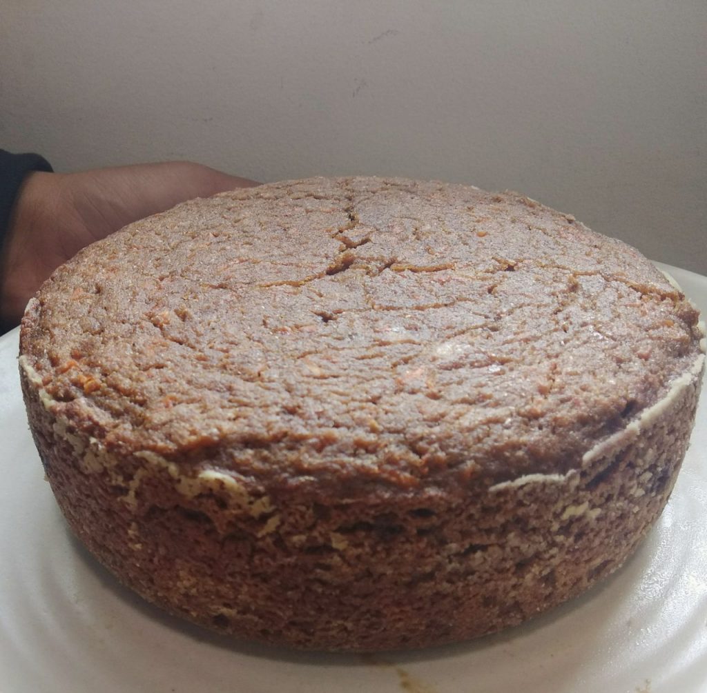 Whole Wheat Eggless Carrot Cake In Pressure Cooker