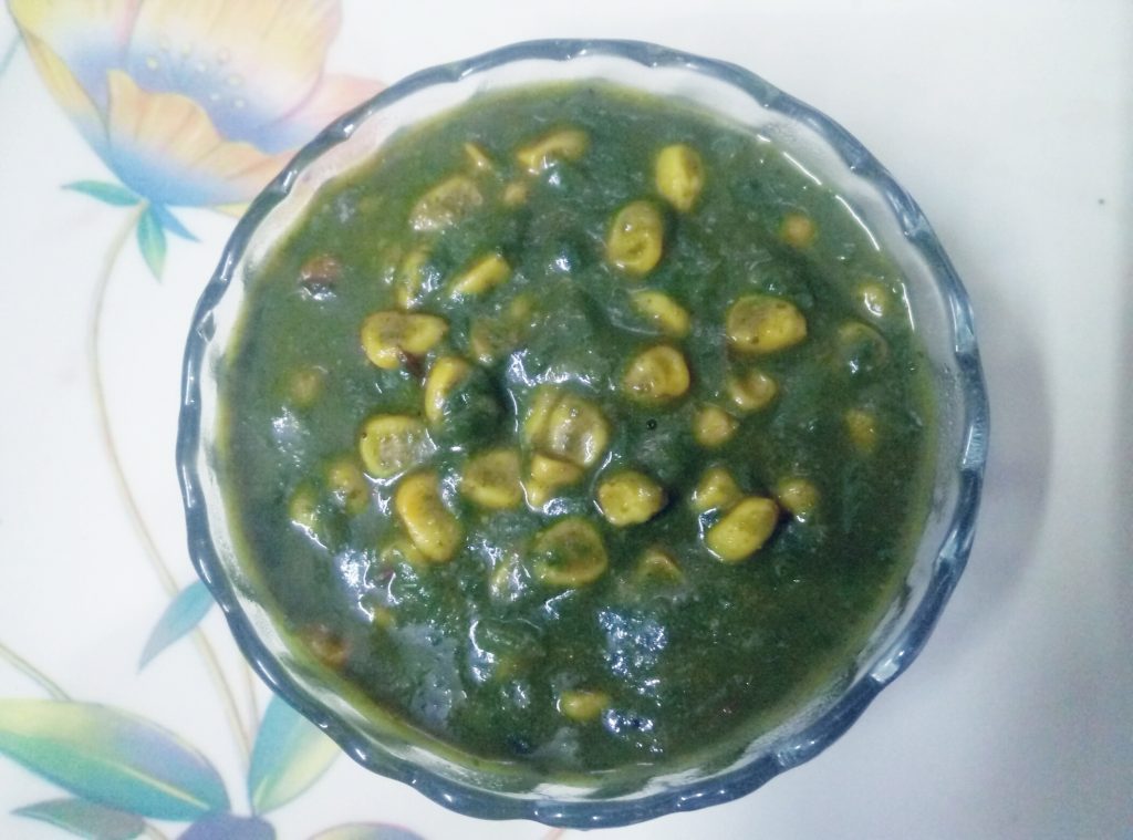 Corn In Spinach Gravy Recipe