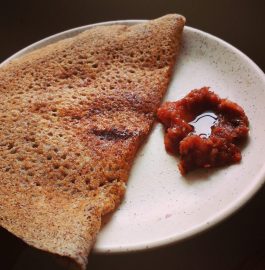 Ragi dosa with onion chutney