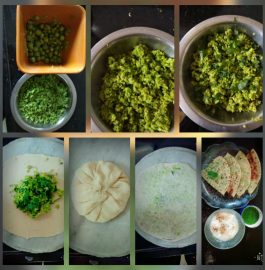 Coriander Matar Paratha Recipe