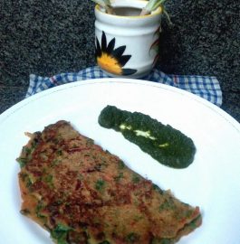 Oats Spinach Spring onion Pancake