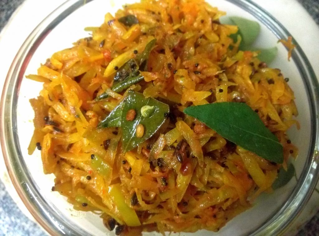 Raw Papaya Sambharo Recipe